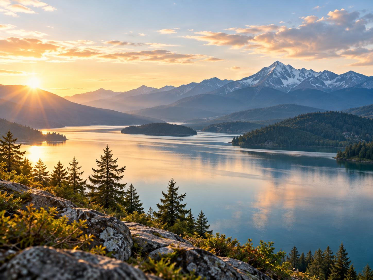 Scenic mountain landscape featuring the message "Healthier People. Stronger Workplaces. Brighter Tomorrows." representing SpiritWell Workplace's mission of employee care, workplace wellness, and organizational flourishing.
